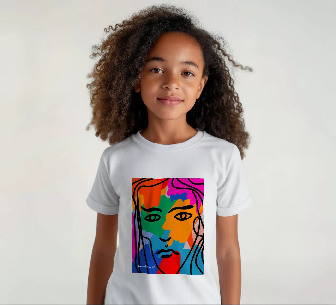 Face Face kinder t-shirt van Mike Leymi
