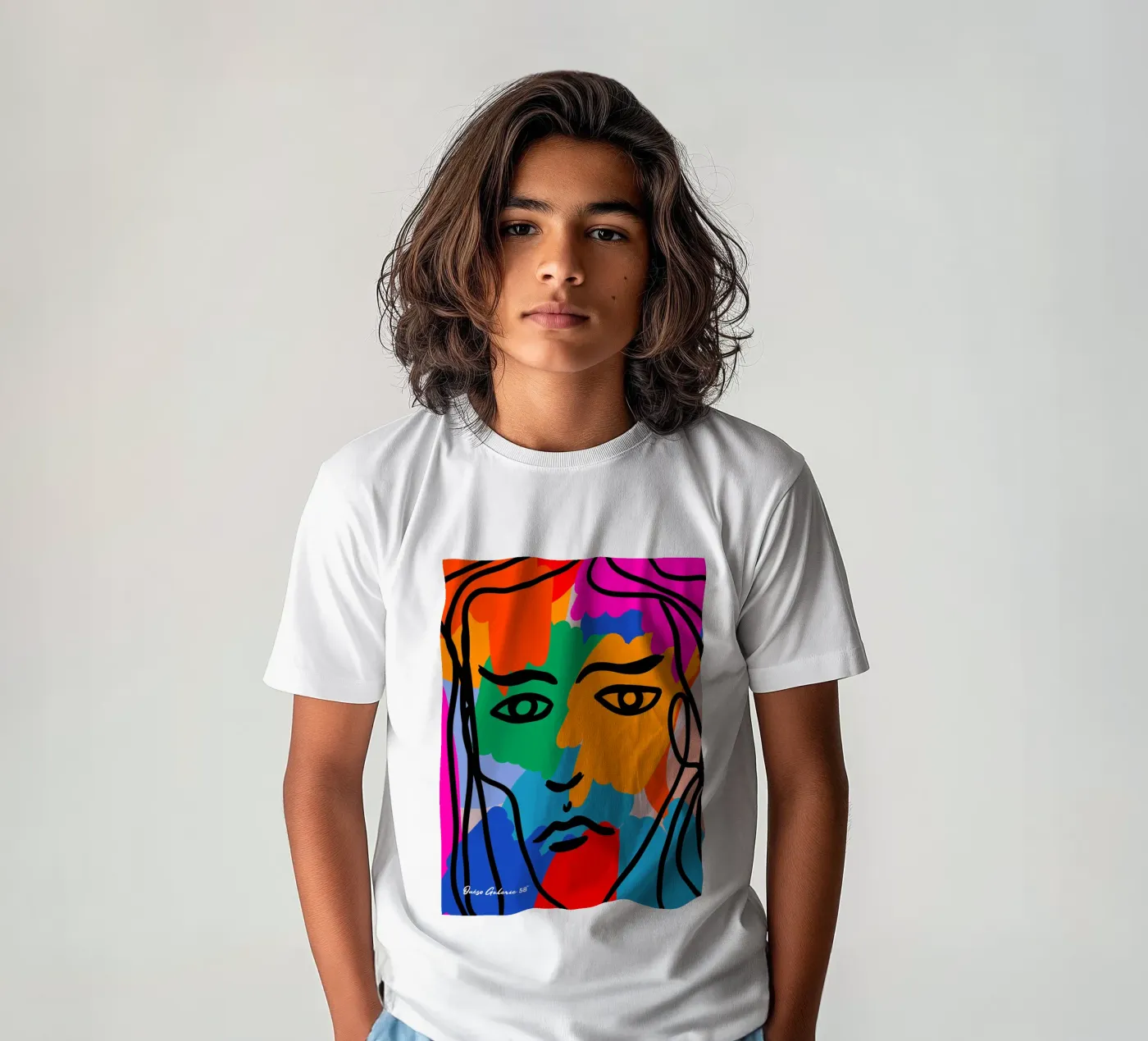 Face Face kinder t-shirt van Mike Leymi