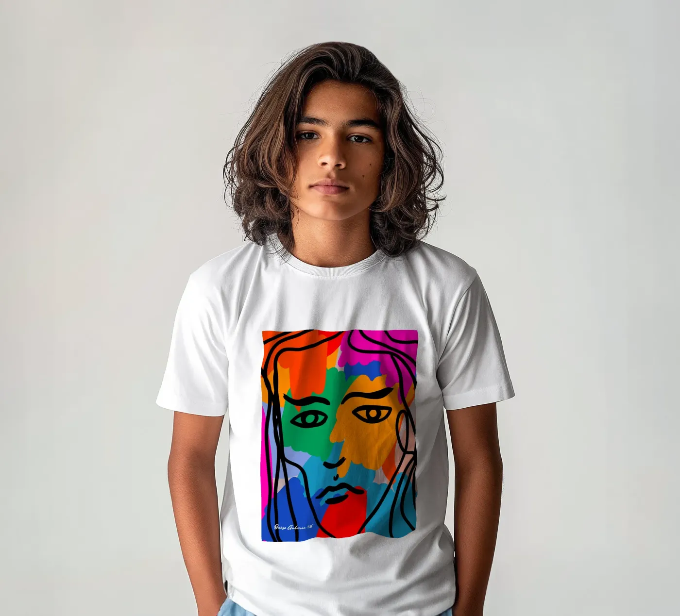 Face Face kinder t-shirt van Mike Leymi