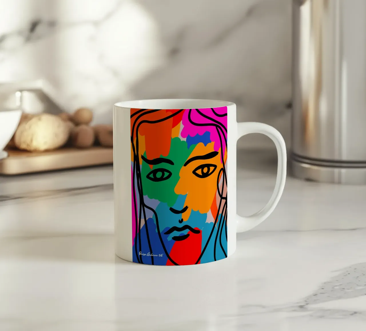 Face Face tazza in ceramica da Mike Leymi