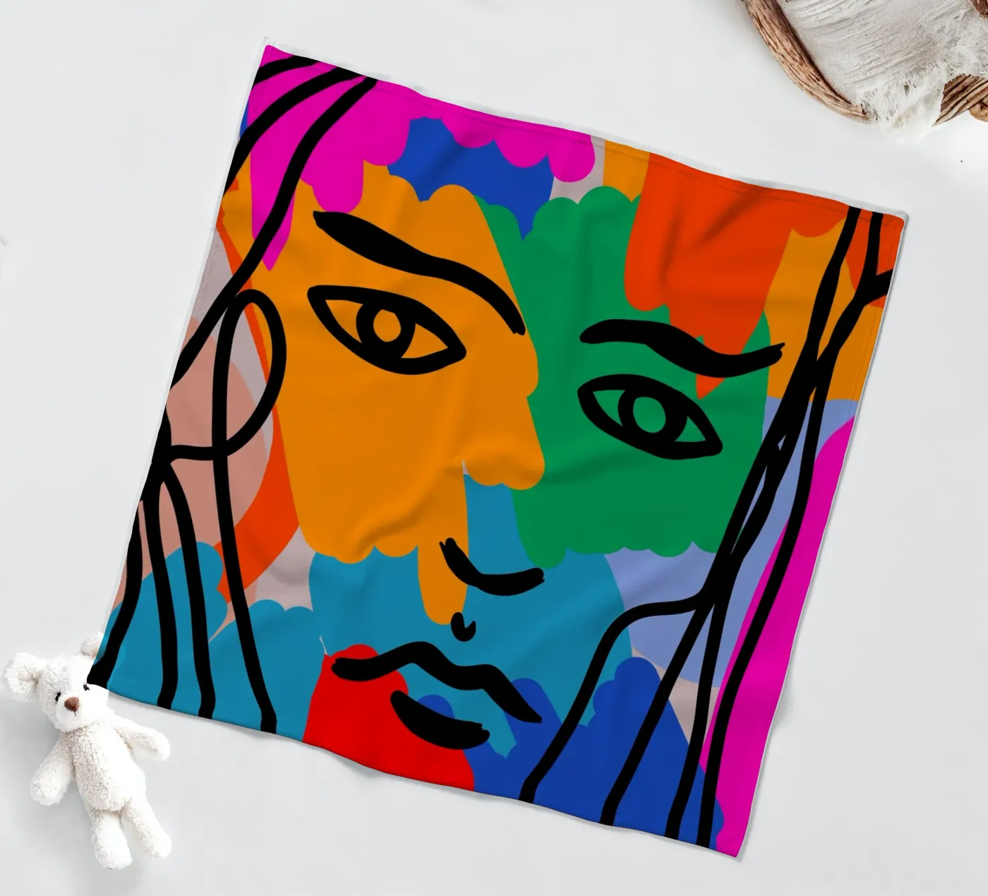 Face Face fleecedeken van Mike Leymi