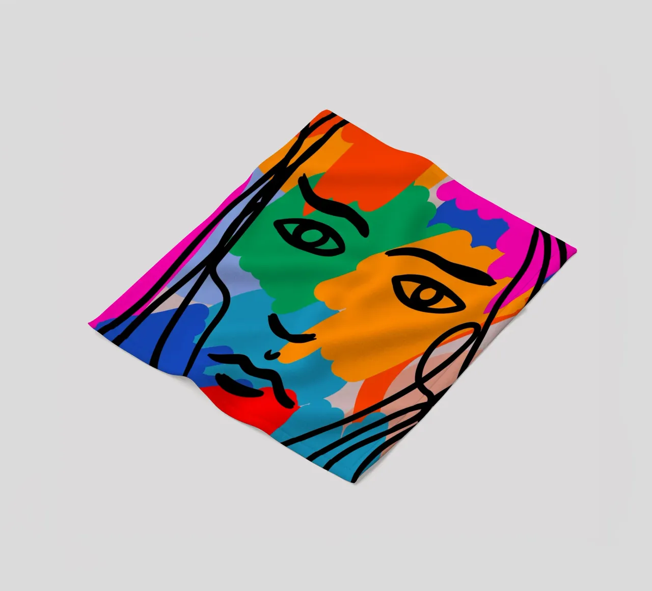 Face Face Fleecedecke von Mike Leymi