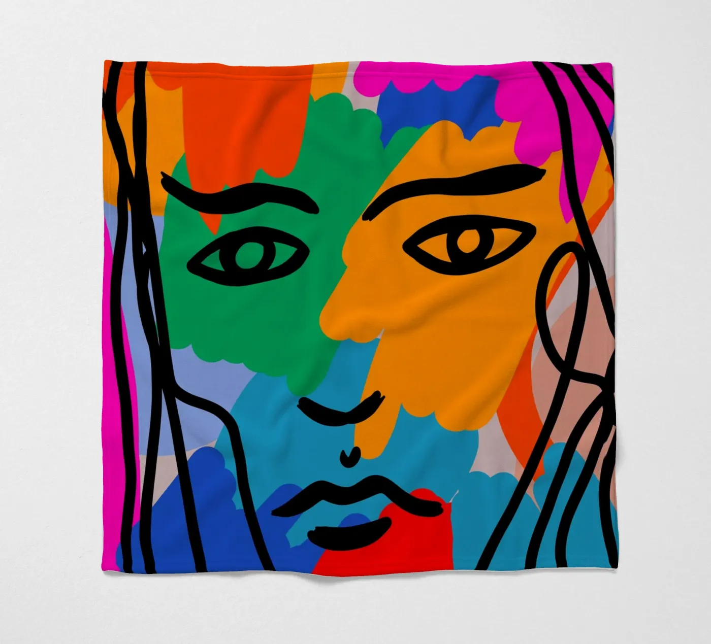 Face Face fleecedeken van Mike Leymi