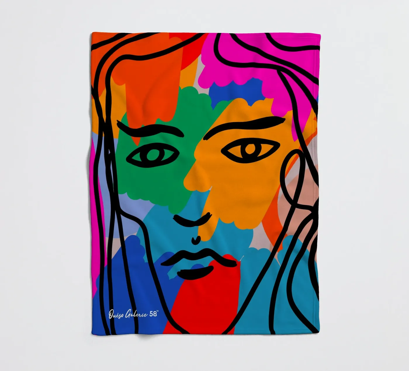 Face Face fleecedeken van Mike Leymi