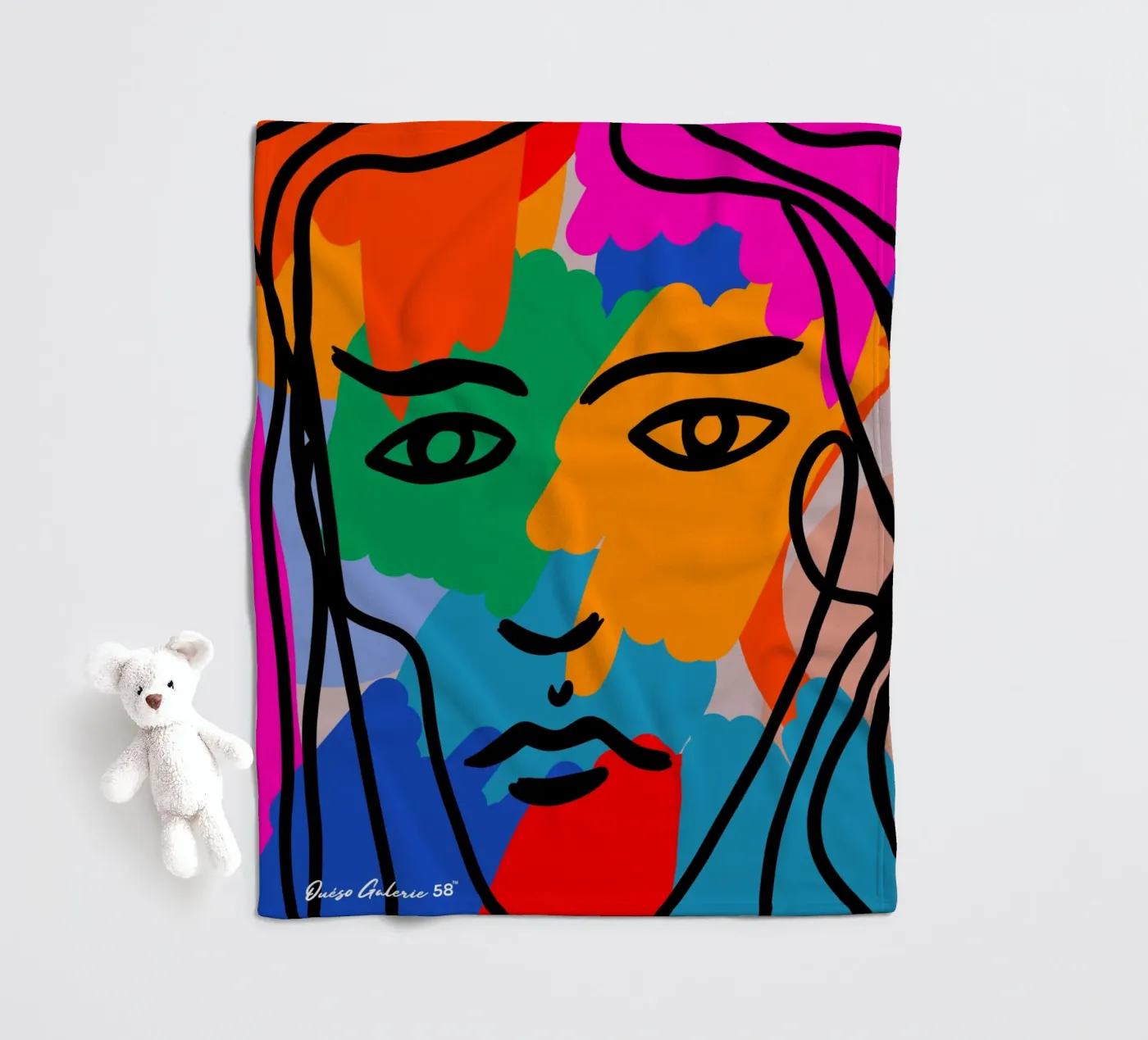 Face Face fleecedeken van Mike Leymi