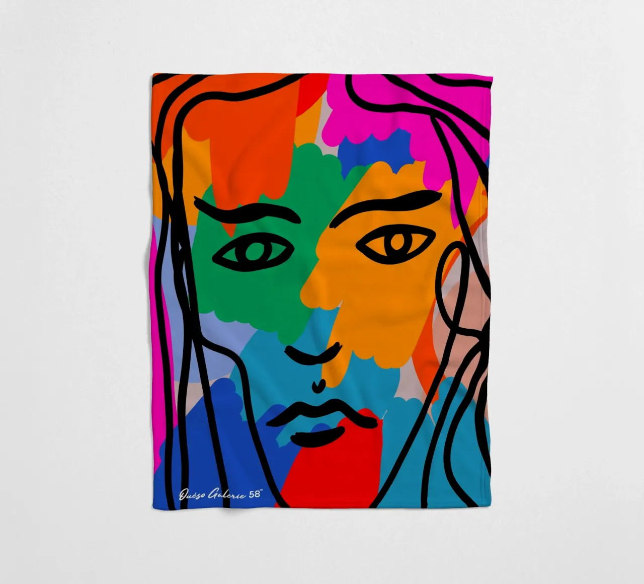 Face Face Fleecedecke von Mike Leymi