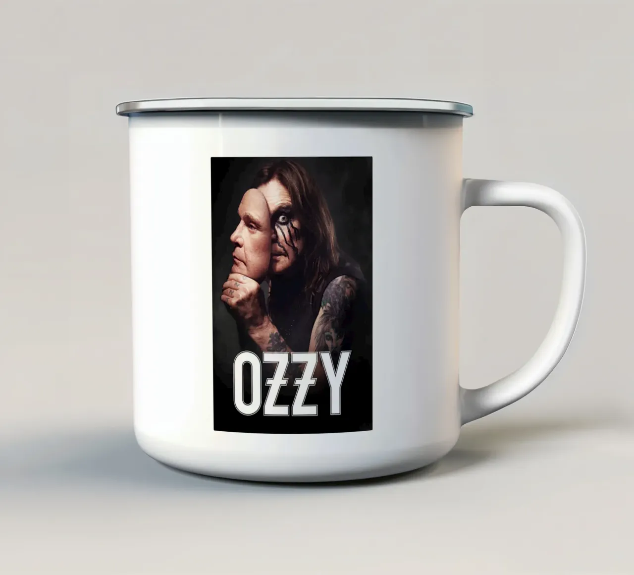 Ozzy Osbourne - Maschera di metallo tazza in smalto da mannys_artt