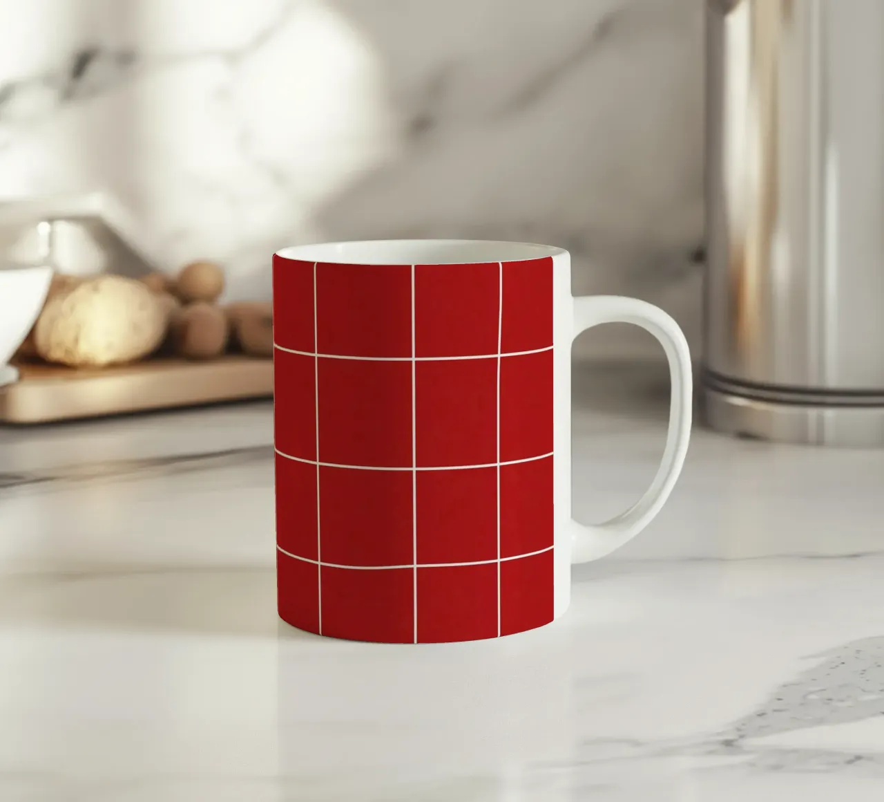 Red grid tazza in ceramica da TijanaArtStudio88