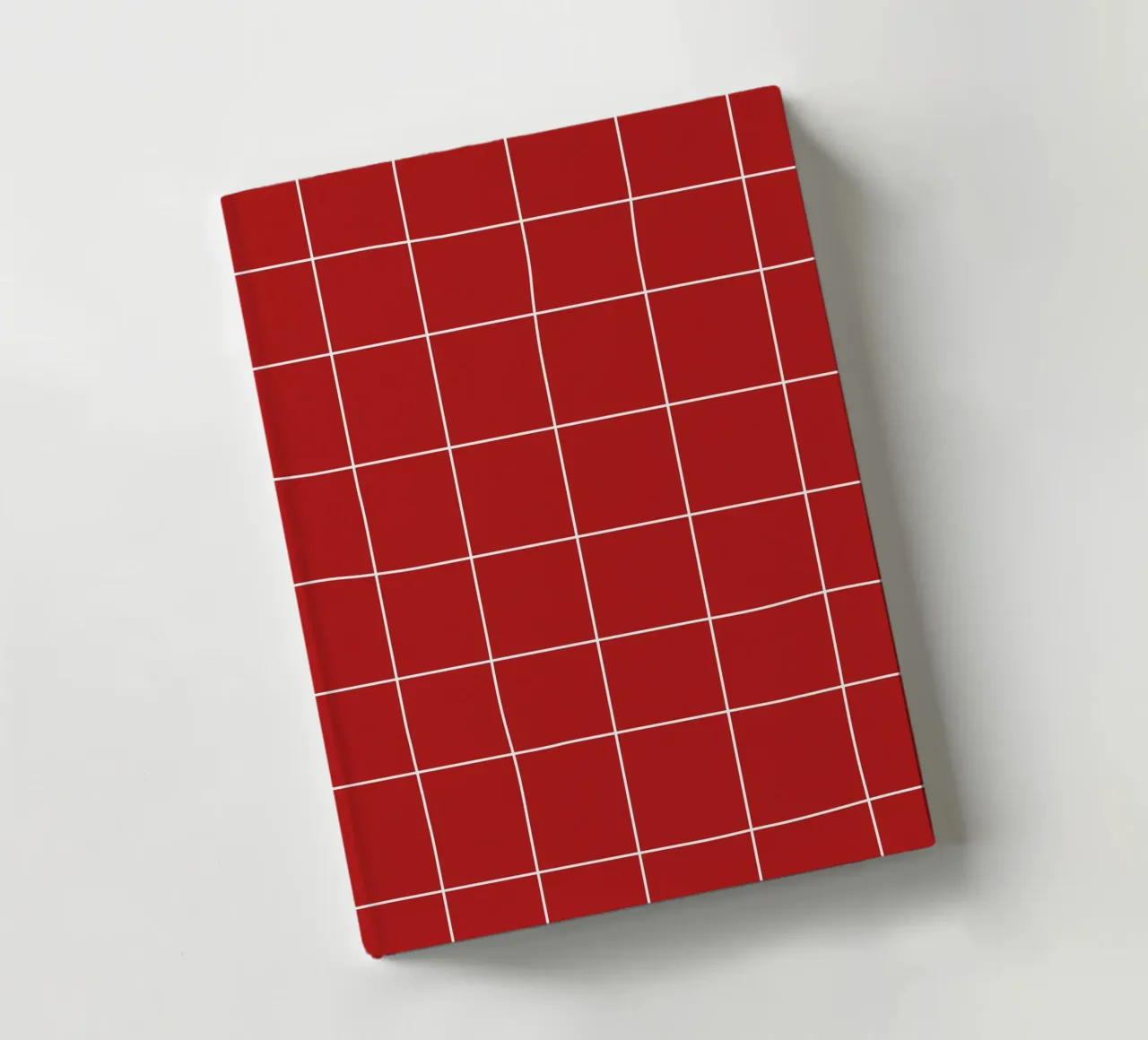 Red grid notebook by TijanaArtStudio88