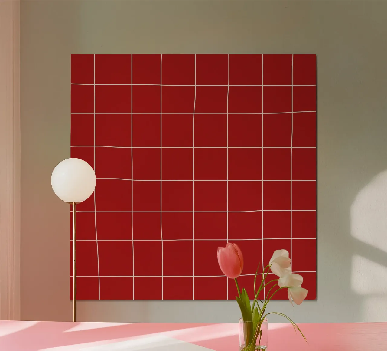 Red grid poster da TijanaArtStudio88