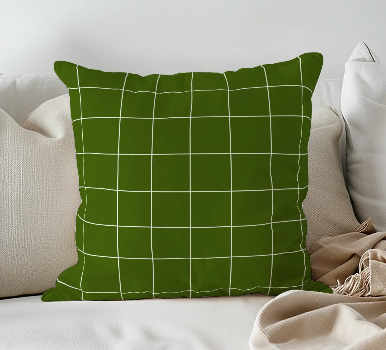 Green grid cuscino da TijanaArtStudio88