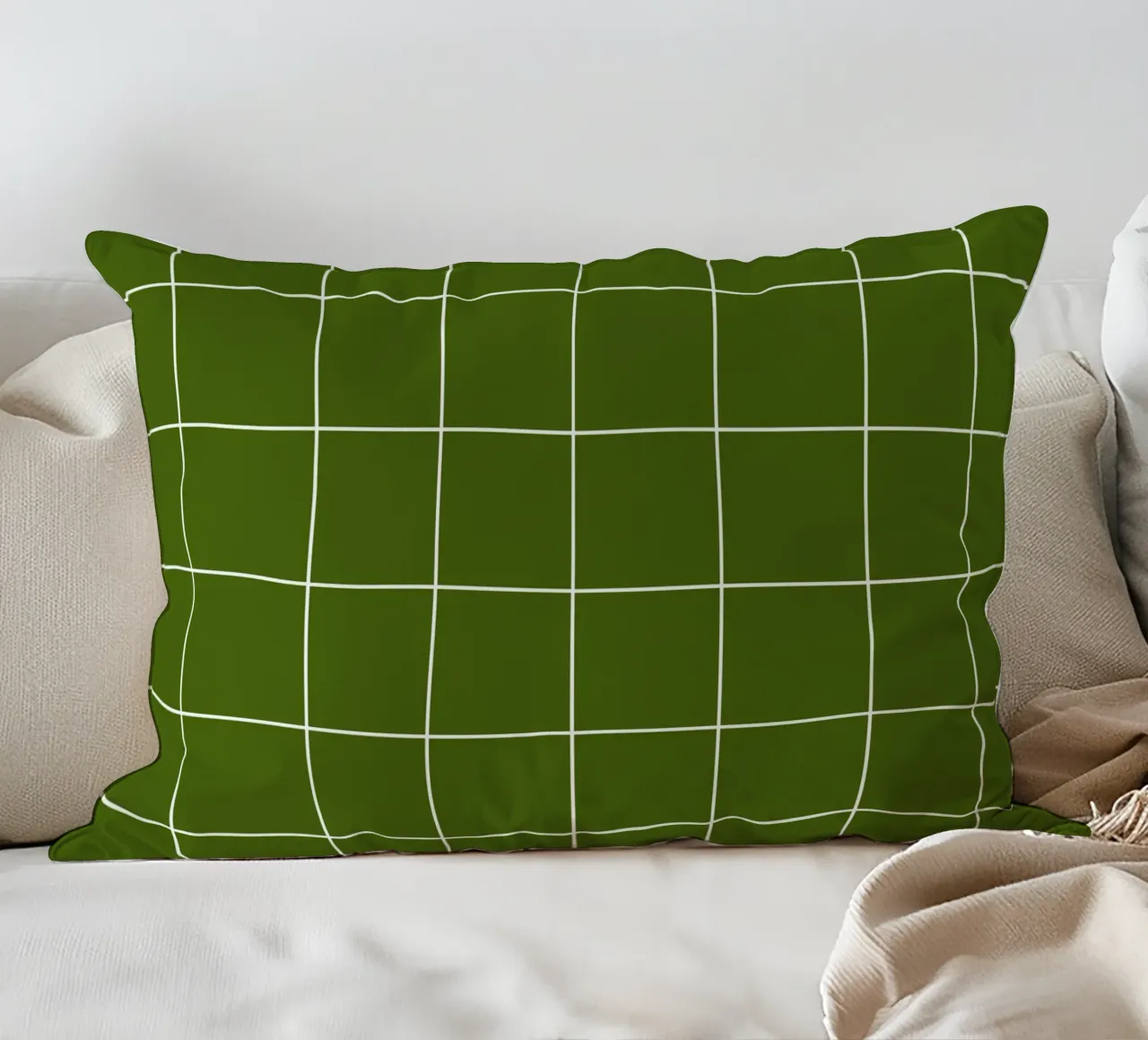 Green grid cuscino da TijanaArtStudio88