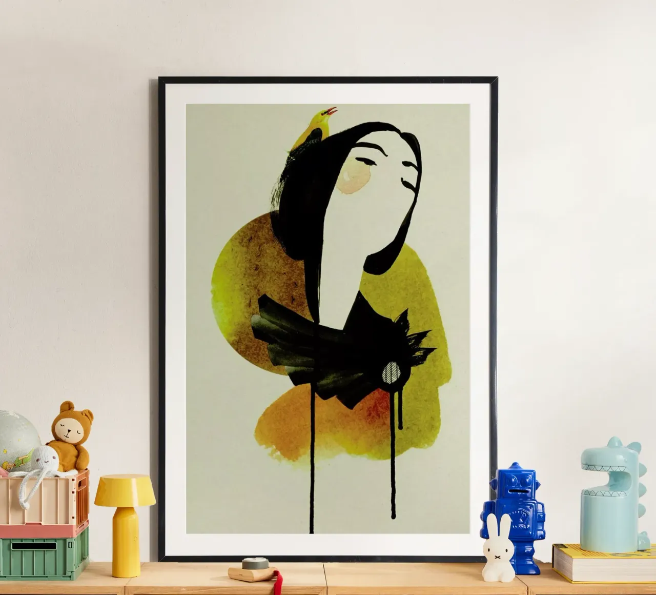 Doll 1 poster con telaio in legno da Ekaterina Koroleva