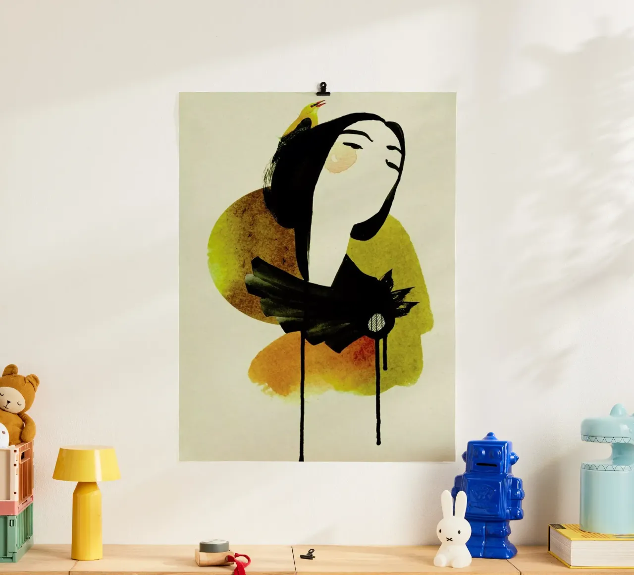 Doll 1 poster con telaio in legno da Ekaterina Koroleva