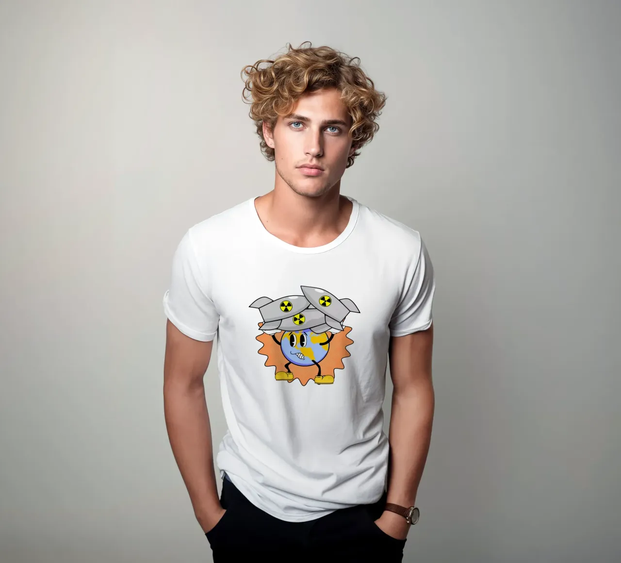Abbiamo bisogno di una barca più grande Sarcasmo retrò Umorismo dark Cartone animato Terra t-shirt da sillyindustries