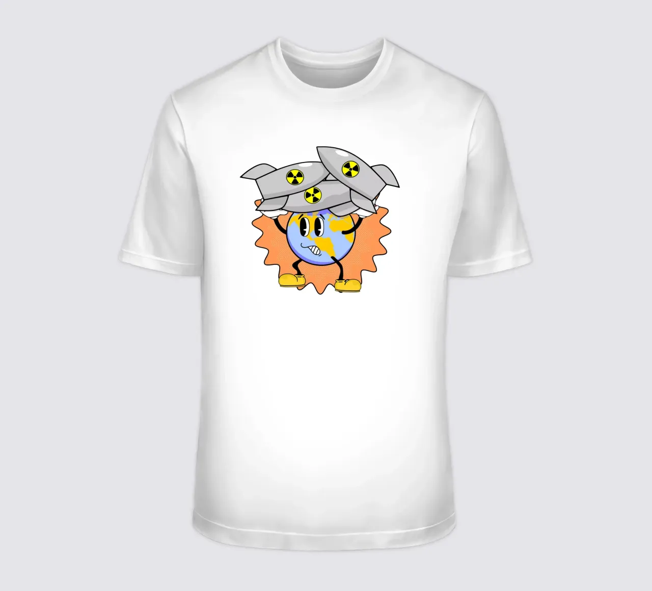 Abbiamo bisogno di una barca più grande Sarcasmo retrò Umorismo dark Cartone animato Terra t-shirt da sillyindustries