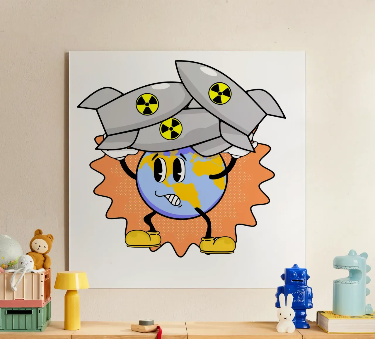 Abbiamo bisogno di una barca più grande Sarcasmo retrò Umorismo dark Cartone animato Terra plexiglass da sillyindustries