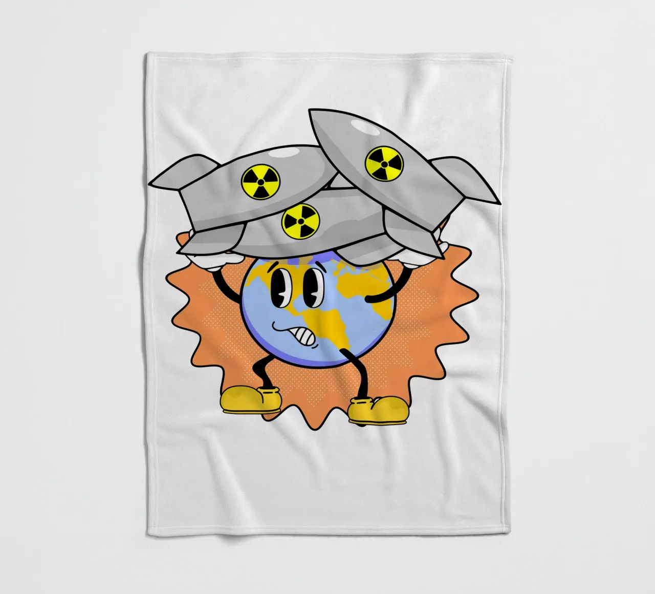 Abbiamo bisogno di una barca più grande Sarcasmo retrò Umorismo dark Cartone animato Terra coperta in pile da sillyindustries