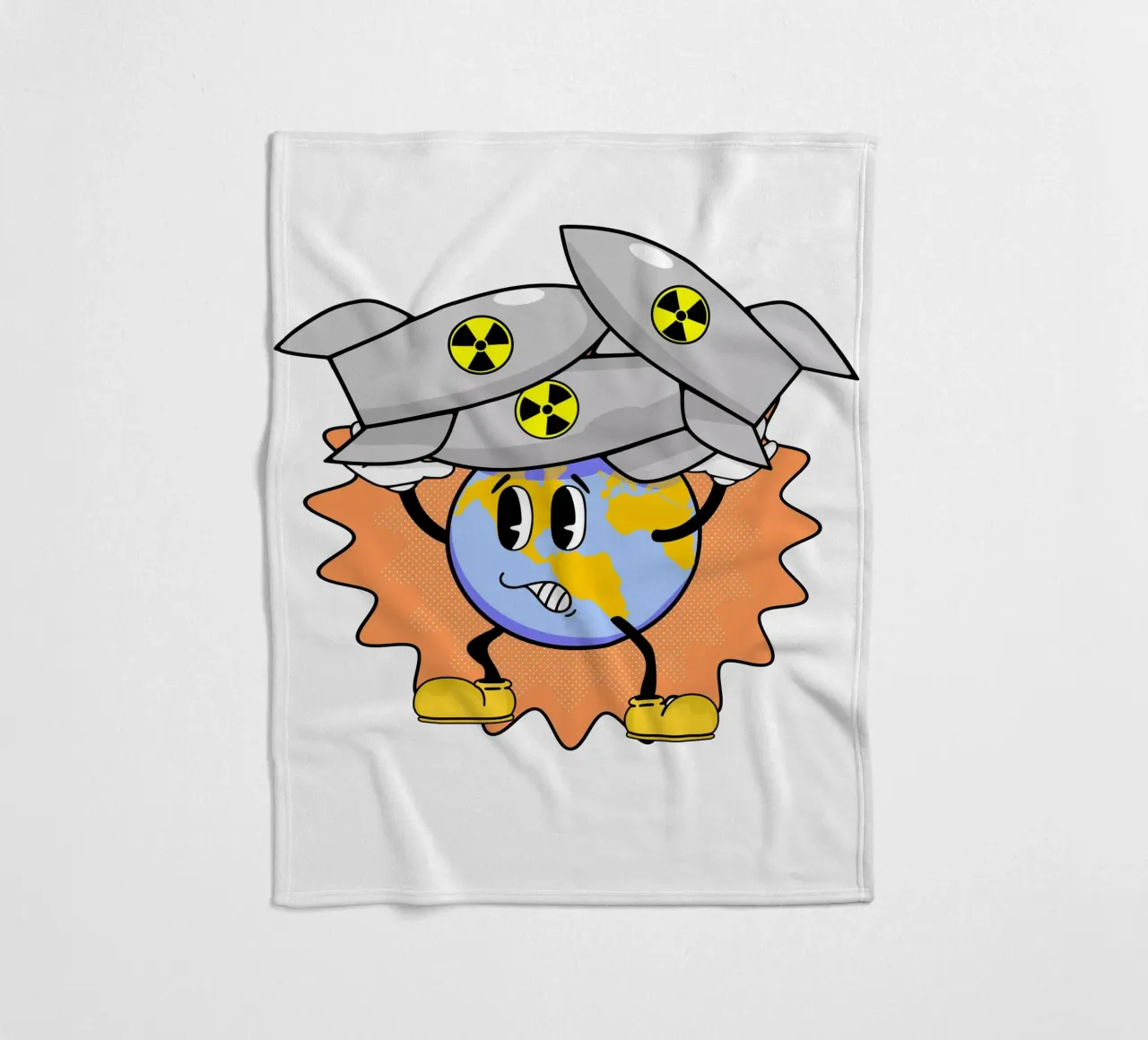 Abbiamo bisogno di una barca più grande Sarcasmo retrò Umorismo dark Cartone animato Terra coperta in pile da sillyindustries