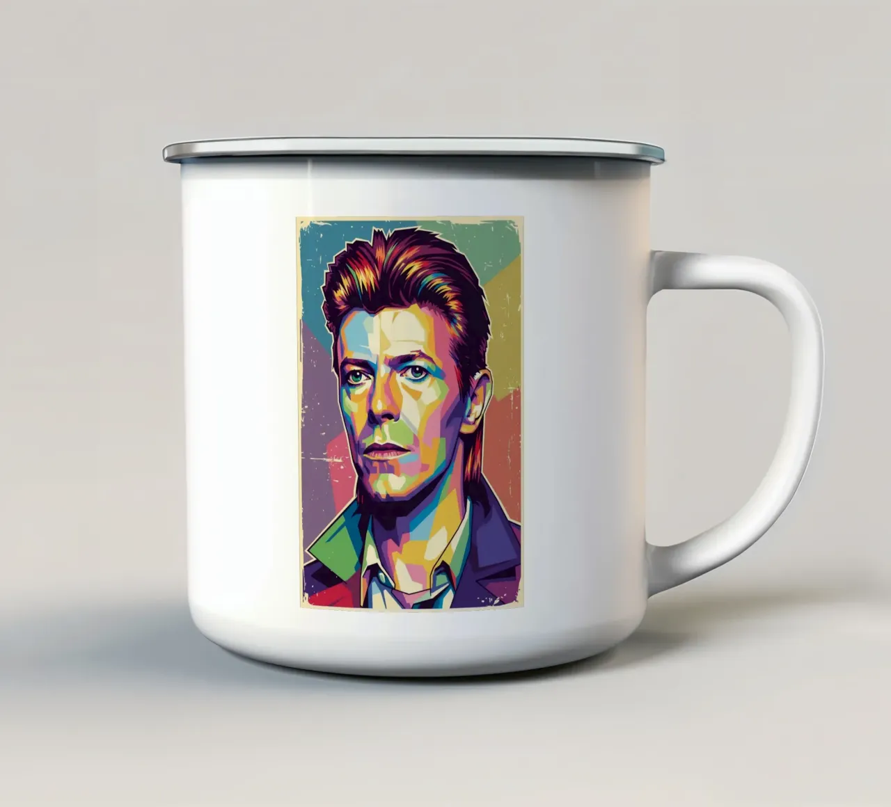 David Bowie pop art tazza in smalto da Hantamrata