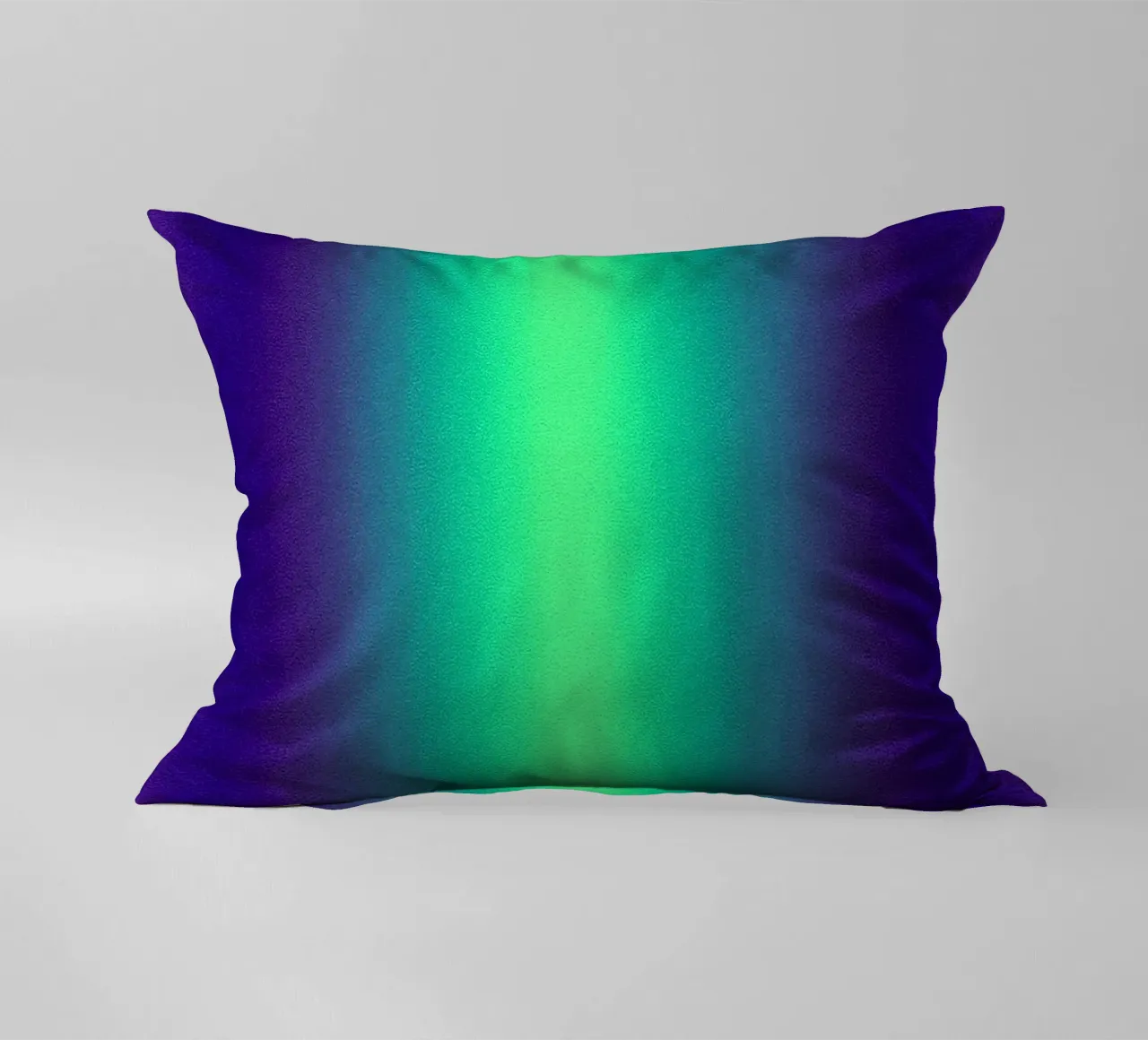 Neon Glow Art - Centro verde in un campo di colore viola cuscino da SMPLE