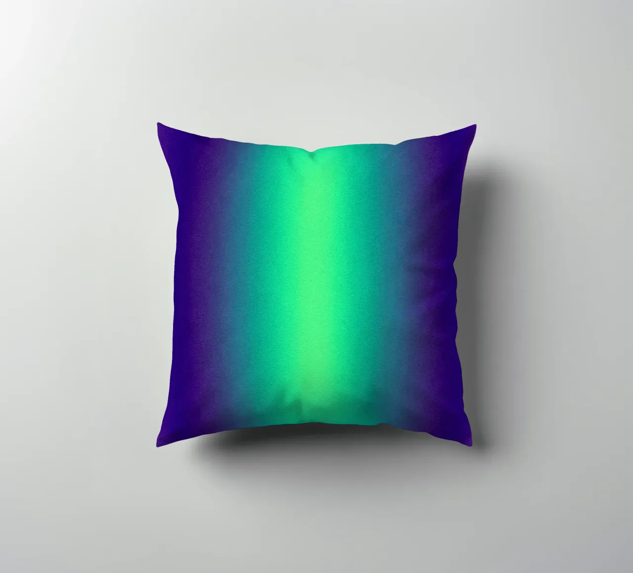 Neon Glow Art - Centro verde in un campo di colore viola cuscino da SMPLE