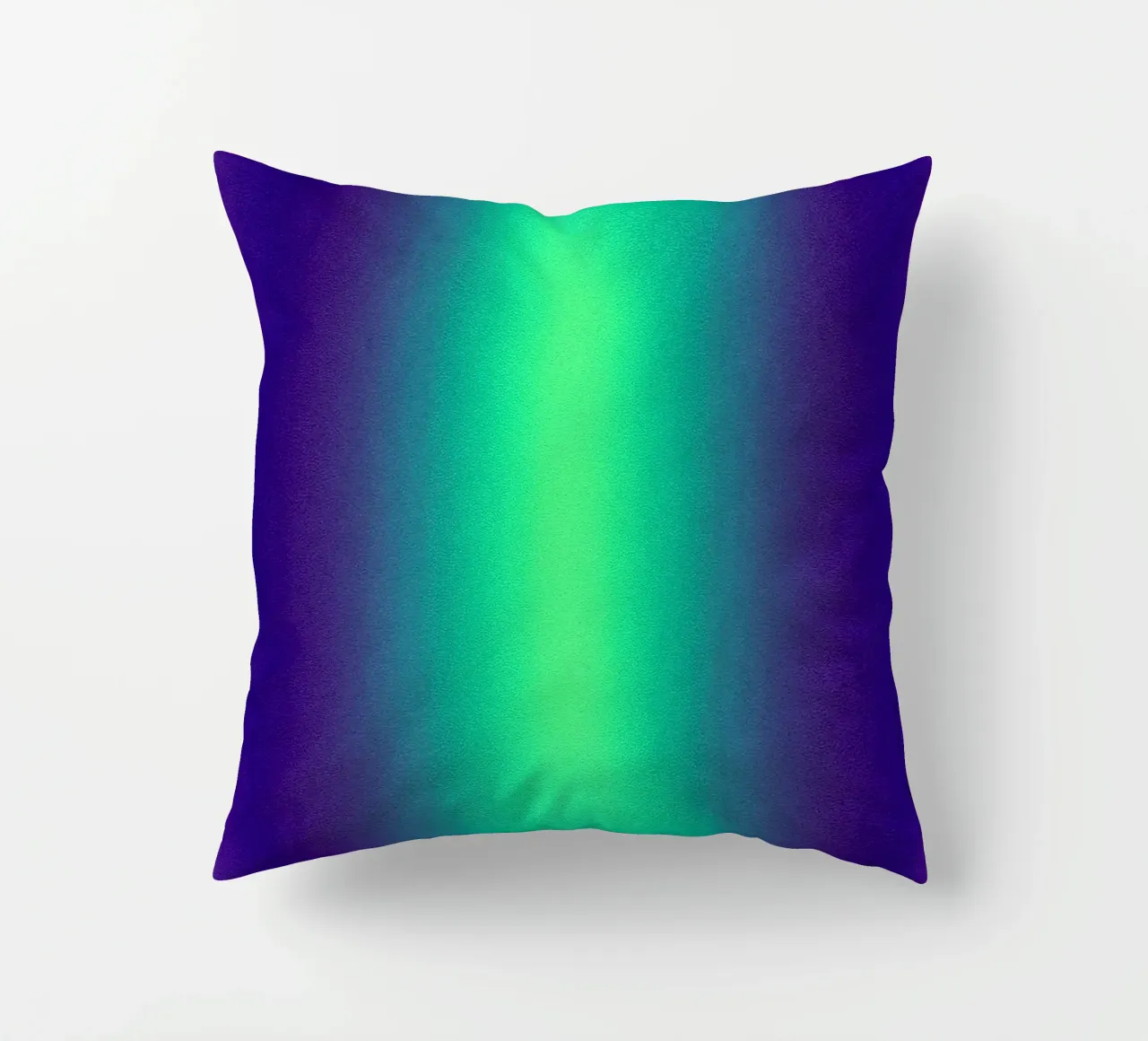 Neon Glow Art - Centro verde in un campo di colore viola cuscino da SMPLE