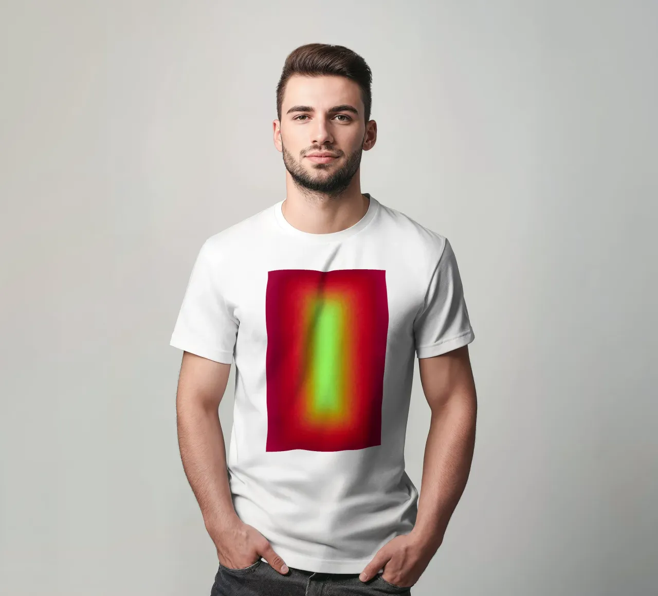 Neon Glow Gradient - Gioco di luce meditativo in rosso e giallo t-shirt da SMPLE