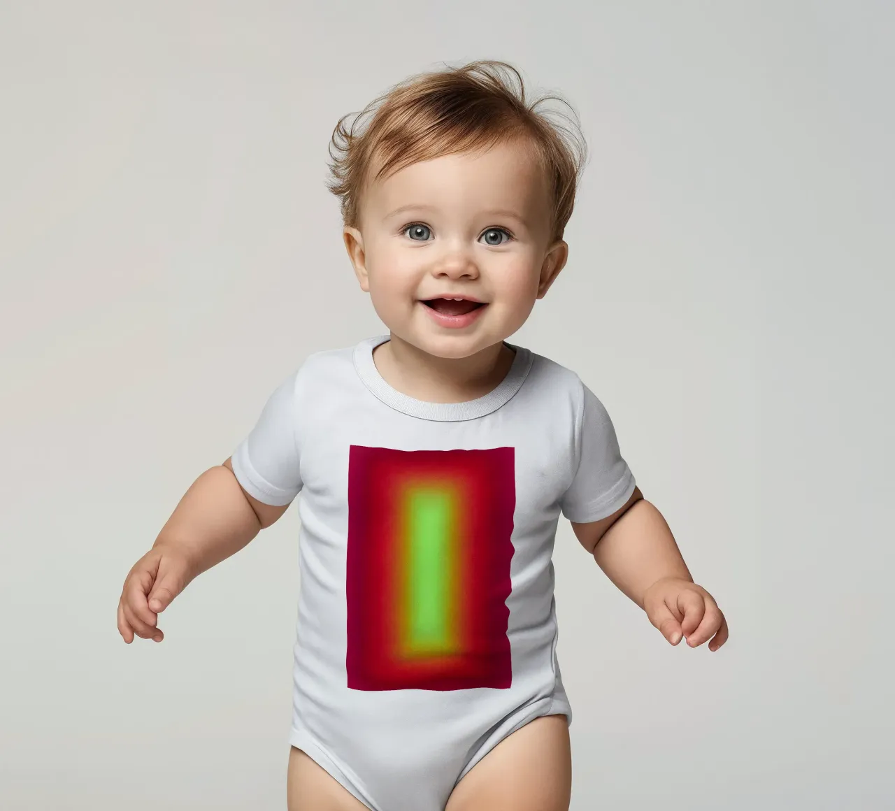 Neon Glow Gradient - Jeu de lumière méditatif en rouge et jaune body bébé de SMPLE