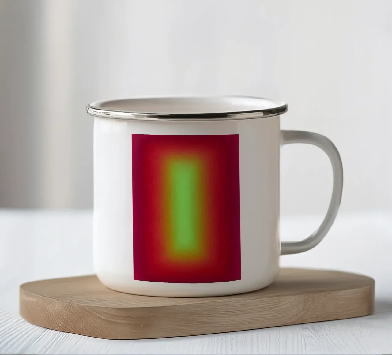Neon Glow Gradient - Gioco di luce meditativo in rosso e giallo tazza in smalto da SMPLE