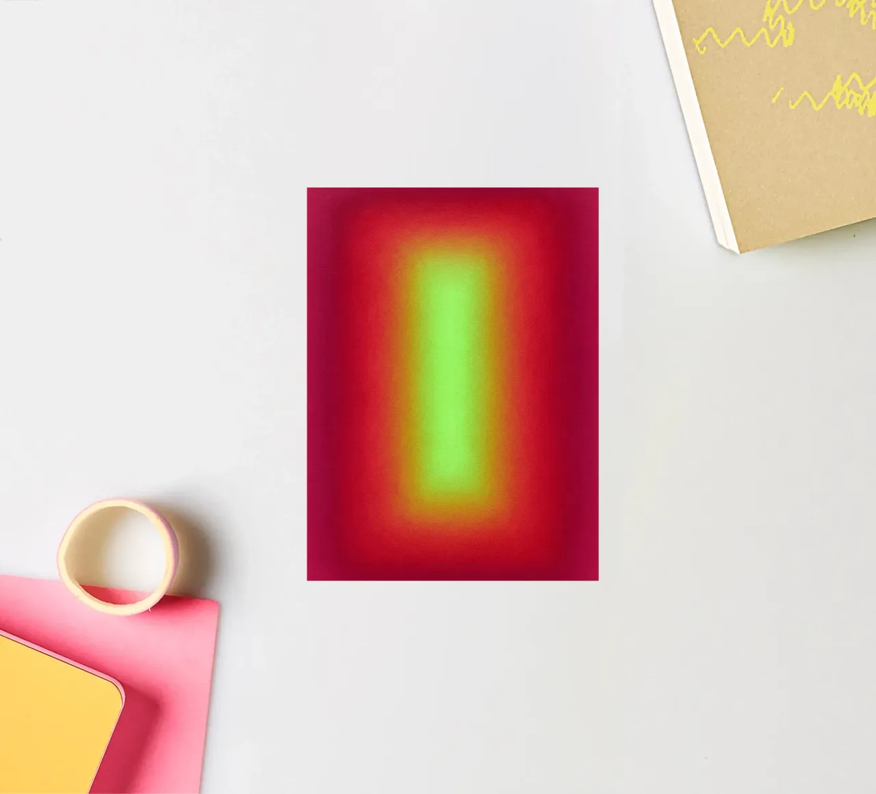 Neon Glow Gradient - Jeu de lumière méditatif en rouge et jaune autocollant de SMPLE