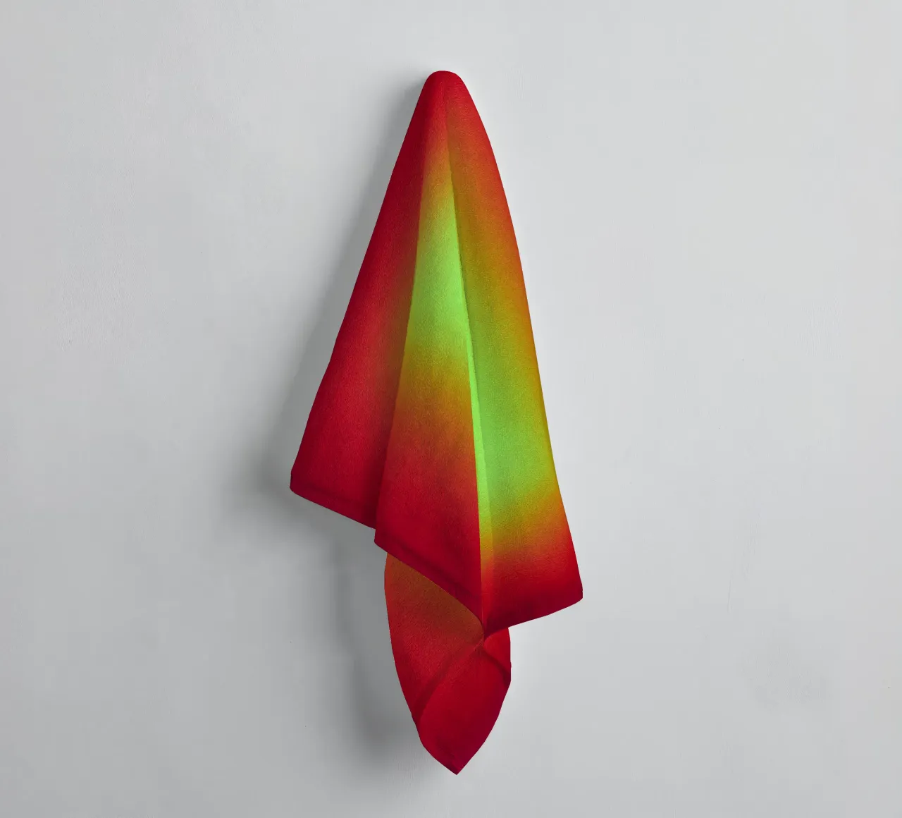 Neon Glow Gradient - Jeu de lumière méditatif en rouge et jaune serviette de bain de SMPLE