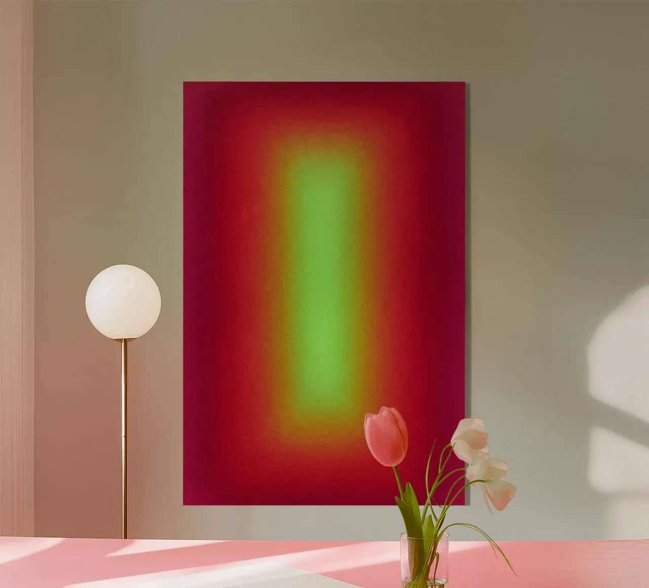 Neon Glow Gradient - Gioco di luce meditativo in rosso e giallo plexiglass da SMPLE