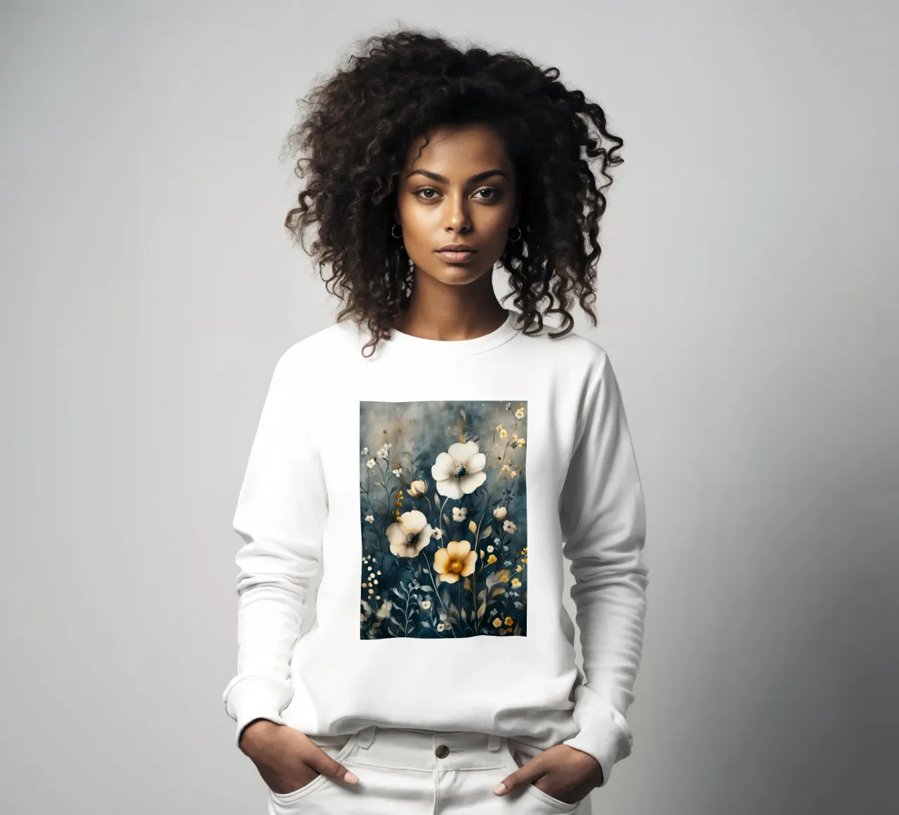 Meodow magico con fiori felpa da Justyna Jaszke JBJart