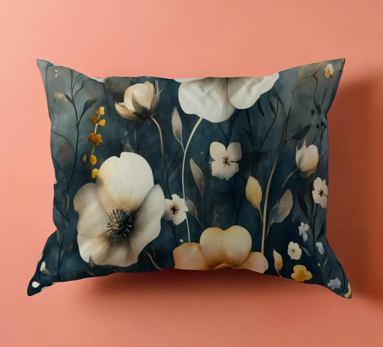 Meodow magico con fiori cuscino da Justyna Jaszke JBJart