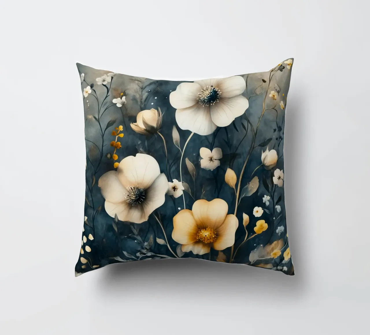 Meodow magico con fiori cuscino da Justyna Jaszke JBJart