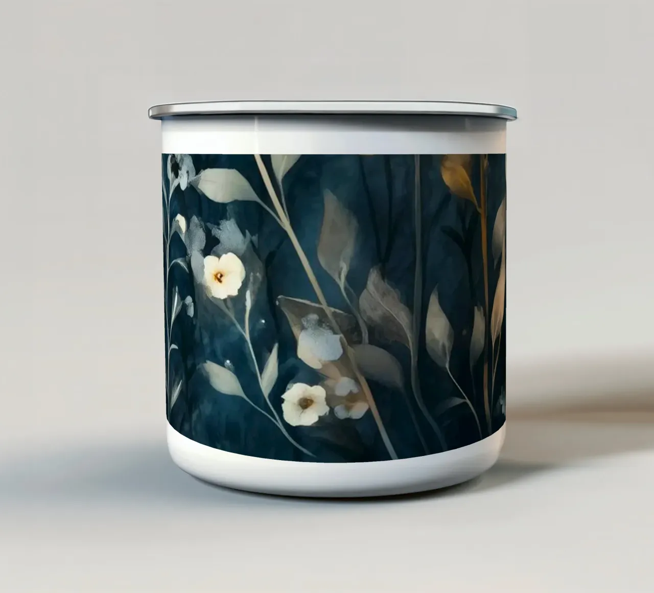 Meodow magico con fiori tazza in smalto da Justyna Jaszke JBJart