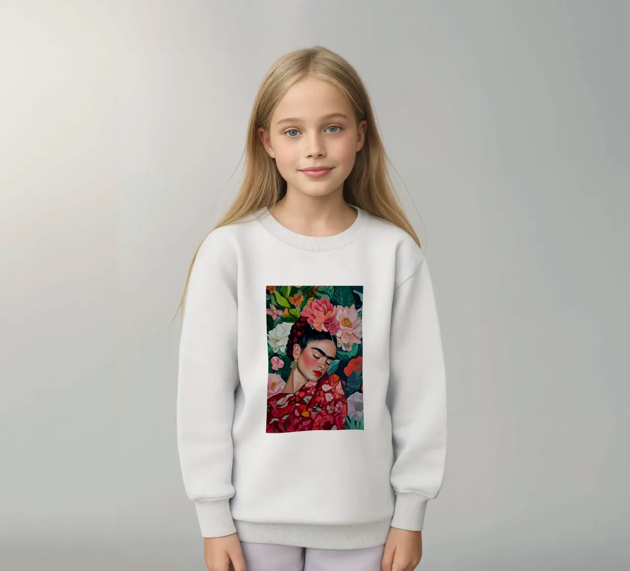 Sogno di fiori con Frida felpa bambino da Carinaprint
