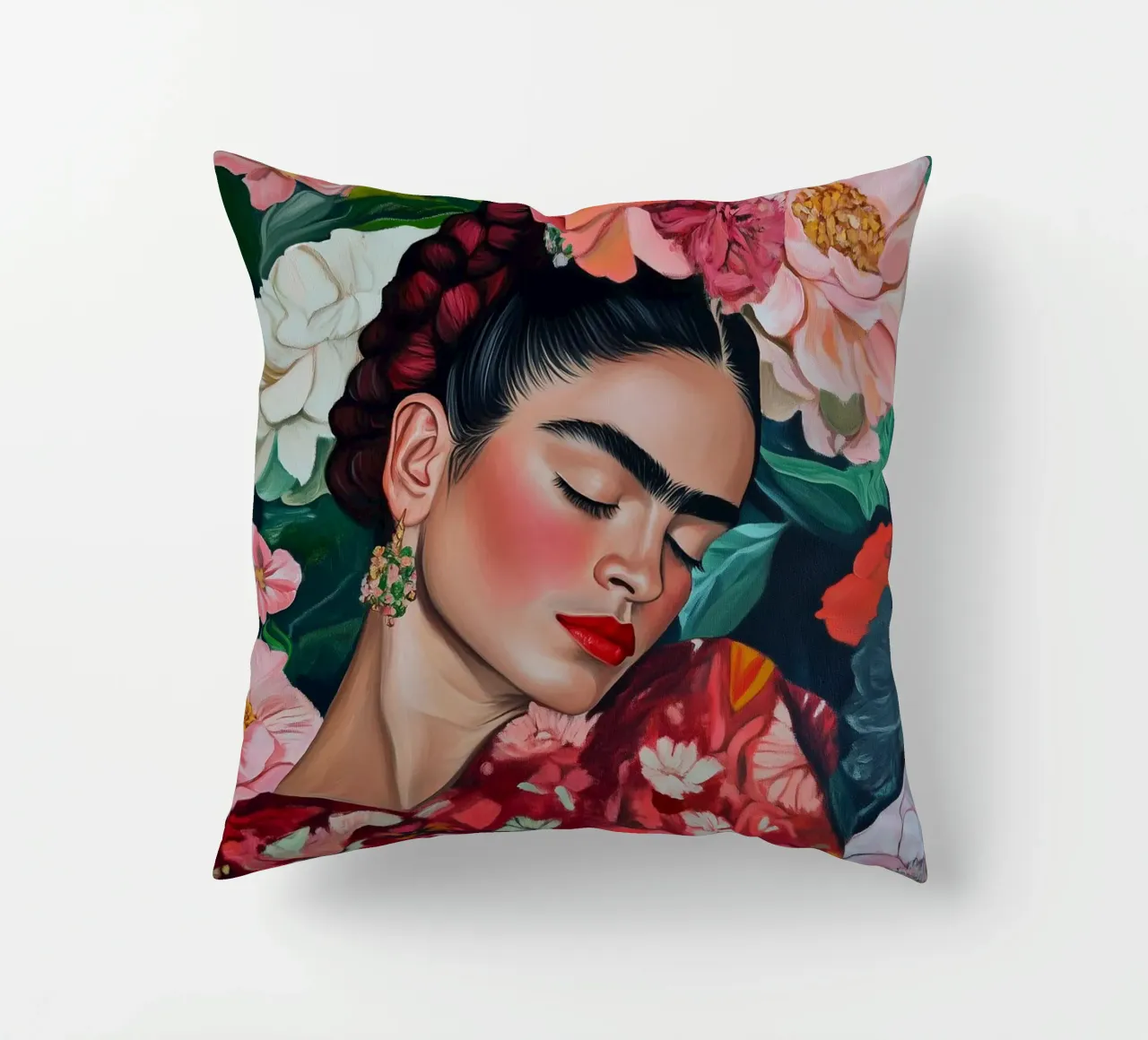 Sogno di fiori con Frida cuscino da Carinaprint
