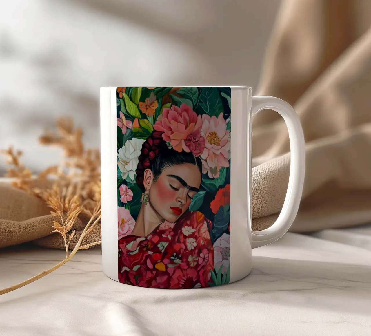 Sogno di fiori con Frida tazza in ceramica da Carinaprint
