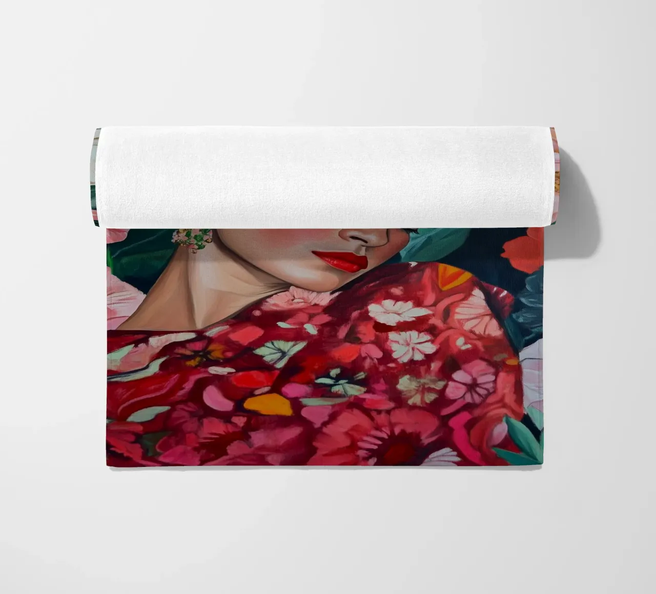 Sogno di fiori con Frida telo mare da Carinaprint