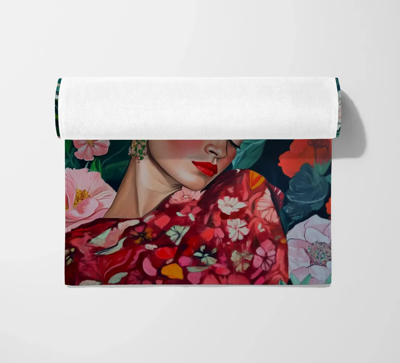 Sogno di fiori con Frida telo mare da Carinaprint