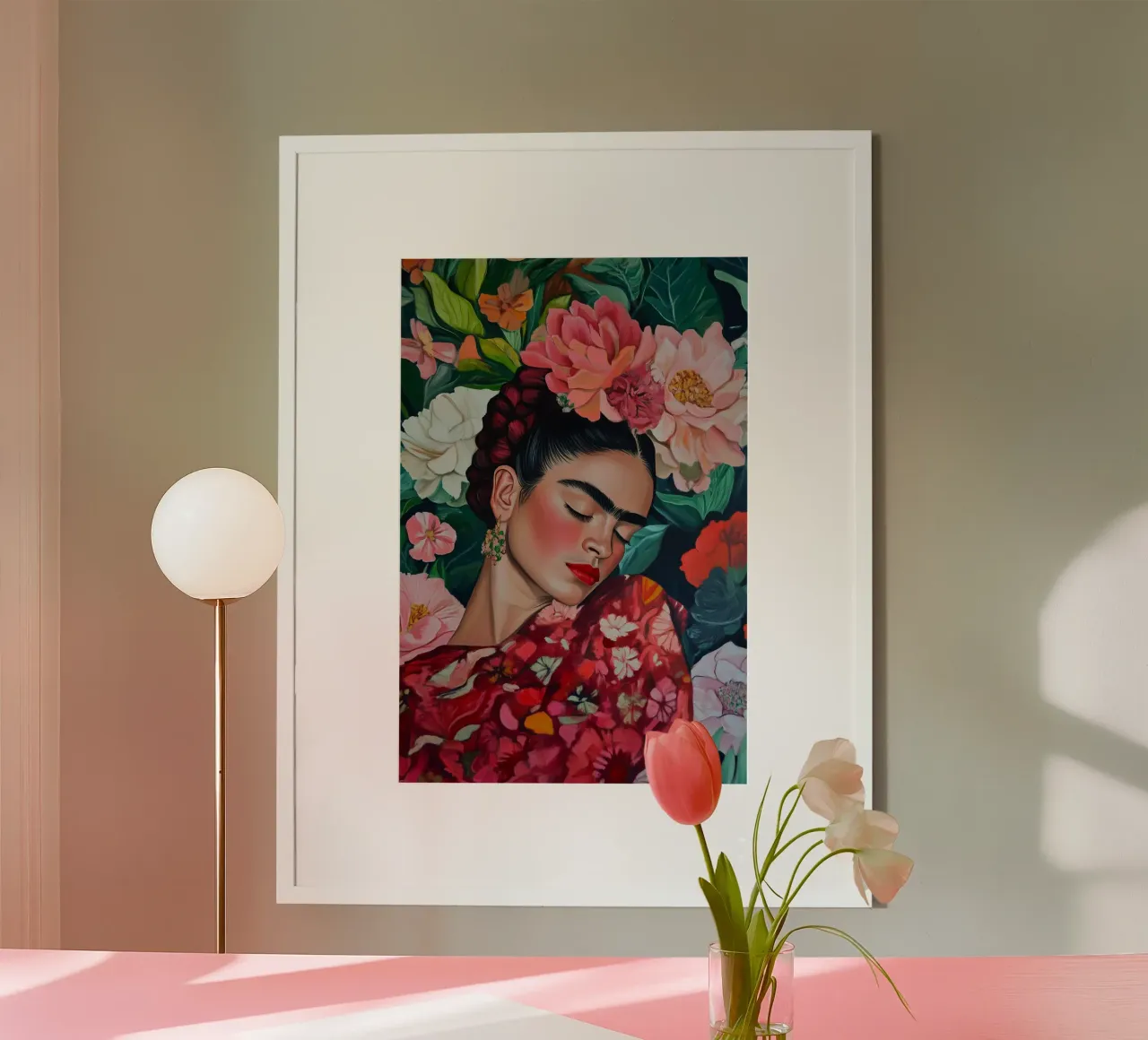 Sogno di fiori con Frida carta hahnemühle da Carinaprint