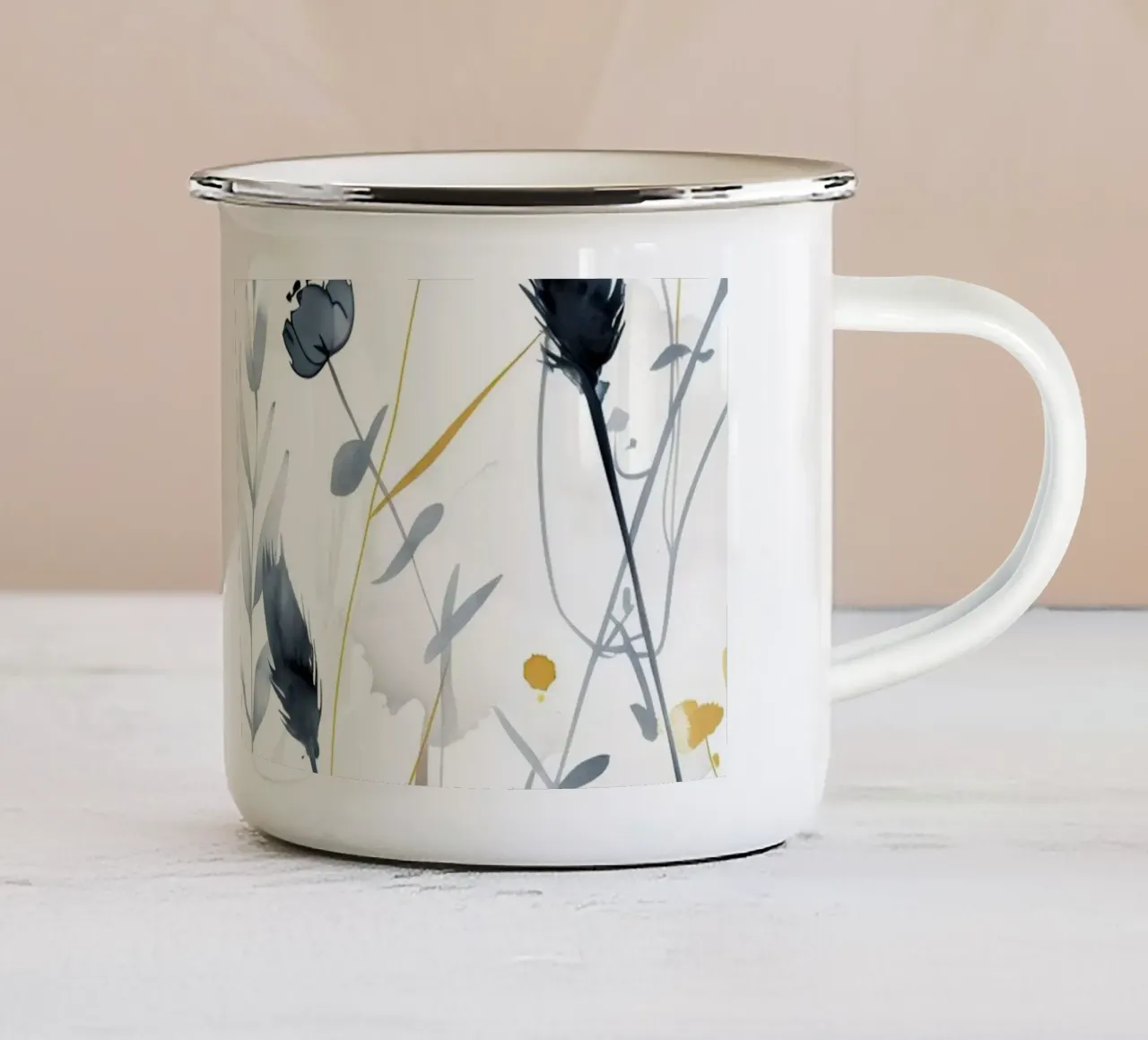 Fiori di prato acquerellati tazza in smalto da Justyna Jaszke JBJart