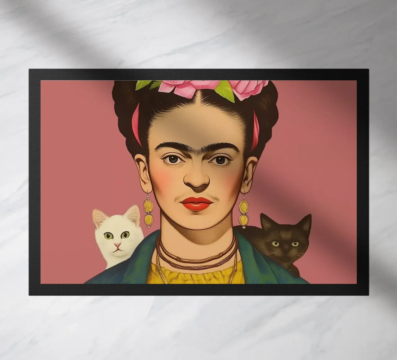 Frida's Katzen Liebe Fußmatte von Carinaprint