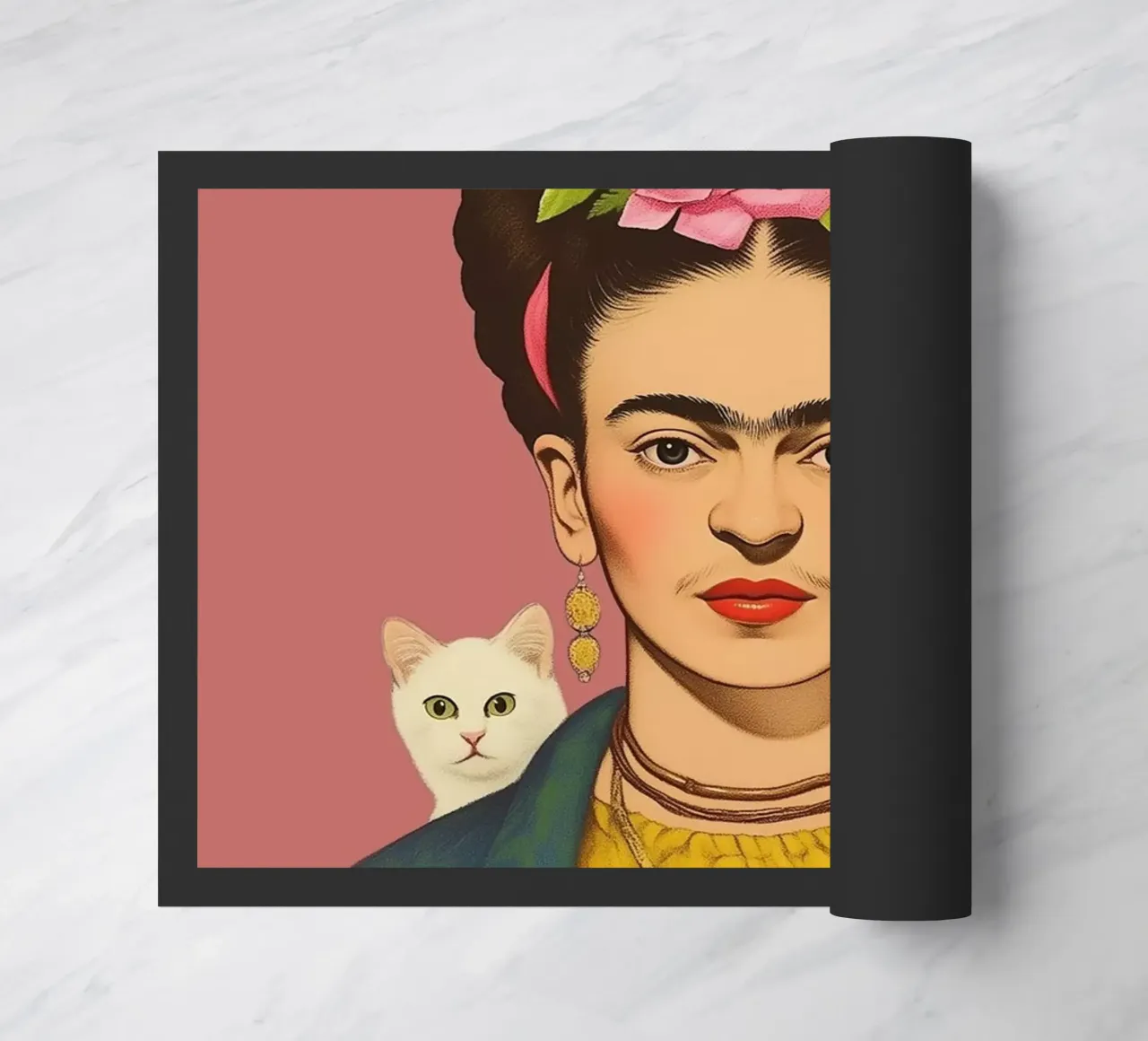 Frida's Katzen Liebe Fußmatte von Carinaprint