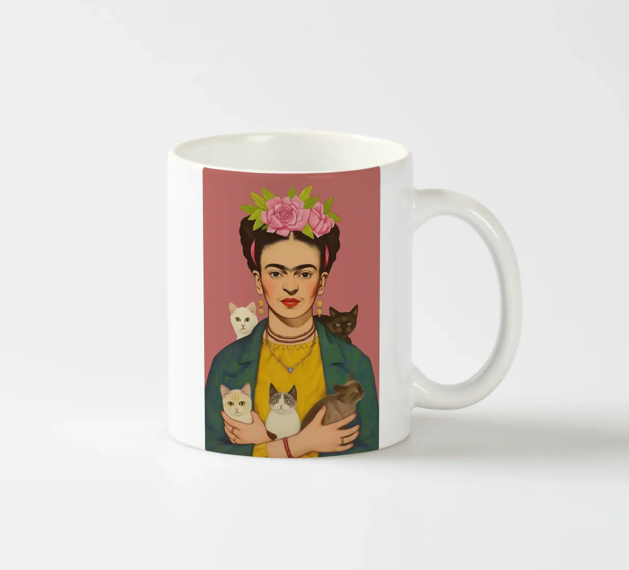 L'amore per i gatti di Frida tazza in ceramica da Carinaprint
