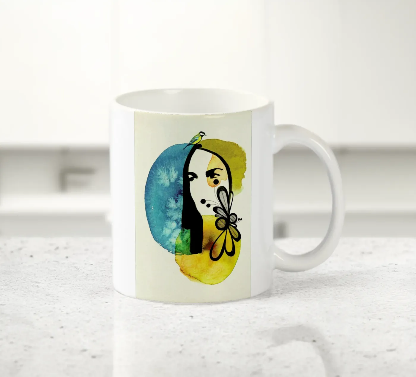 Doll 2 ceramic mug by Ekaterina Koroleva