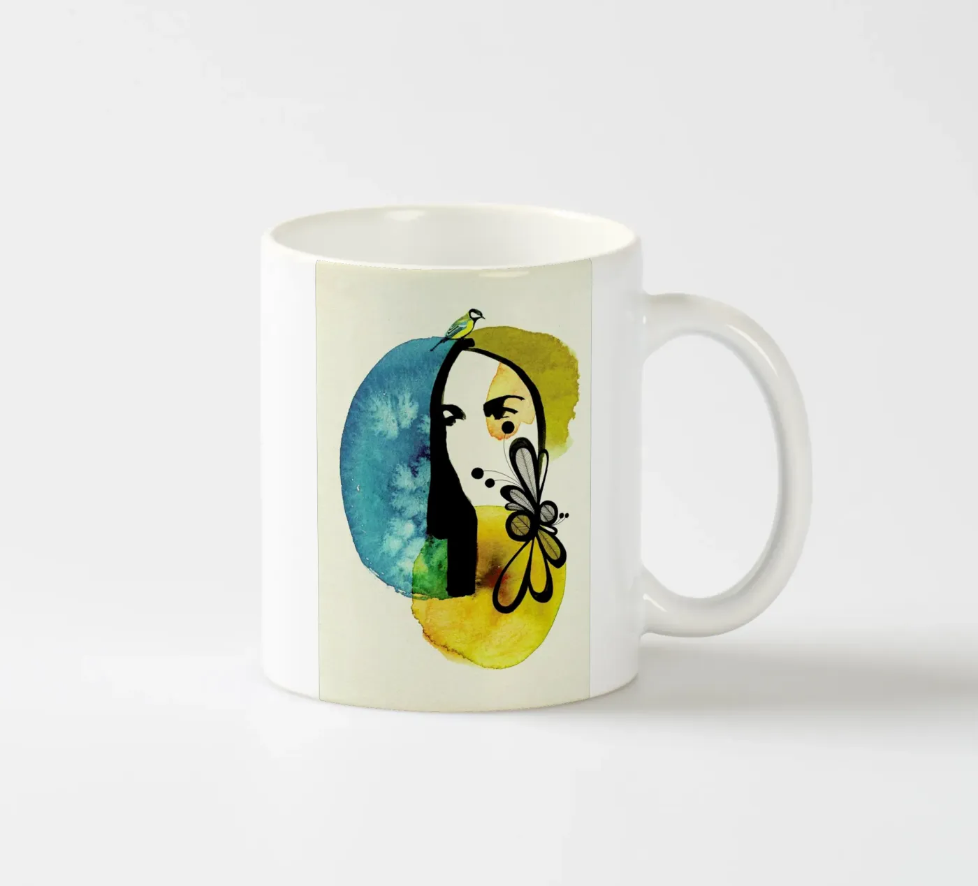Doll 2 ceramic mug by Ekaterina Koroleva