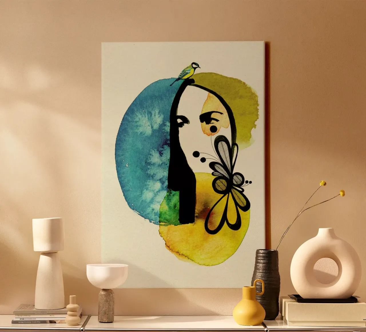 Doll 2 canvas with Floater frame by Ekaterina Koroleva